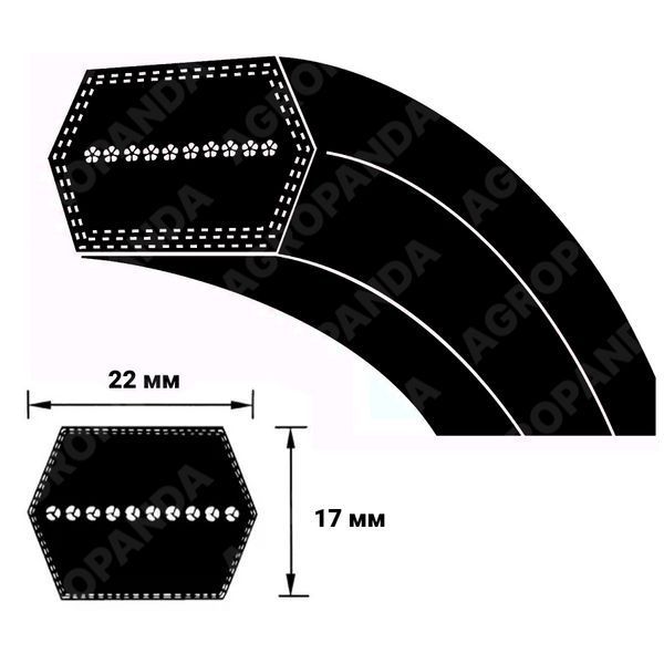 Ремінь шестигранний HCC 5435 (CC 210) Contitech Continental (Німеччина), 22x17x5435 мм HCC000001 фото