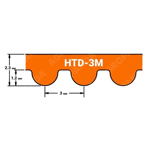 Ремінь HTD-3M 312 (z=104) RPP Megadyne (Італія), зубчастий HTD3M000088 фото